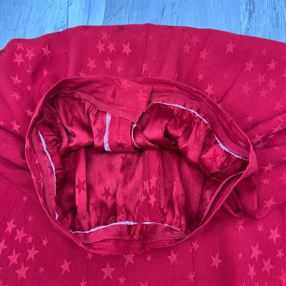 Handmade Red Flowy Star Graphic Midi Pleated 4th Of July Lightweight Skirt - Picture 6 of 8